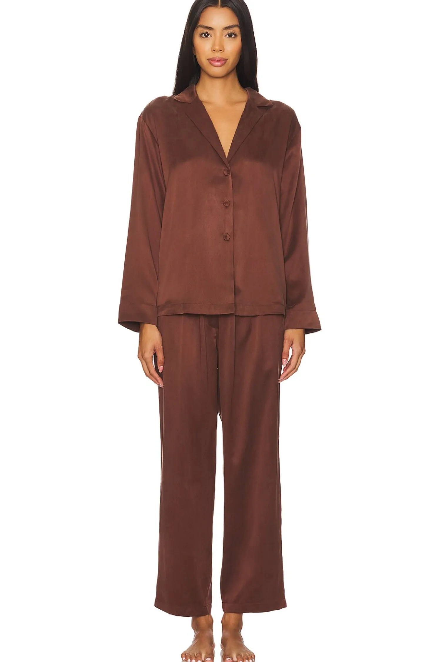 Women LUNYA Lingerie & Sleepwear>Washable Silk Long Sleeve Pant Set