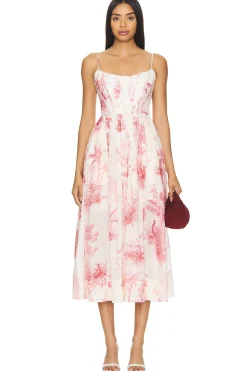 Women Zimmermann Dresses>Waverly Corset Midi Dress