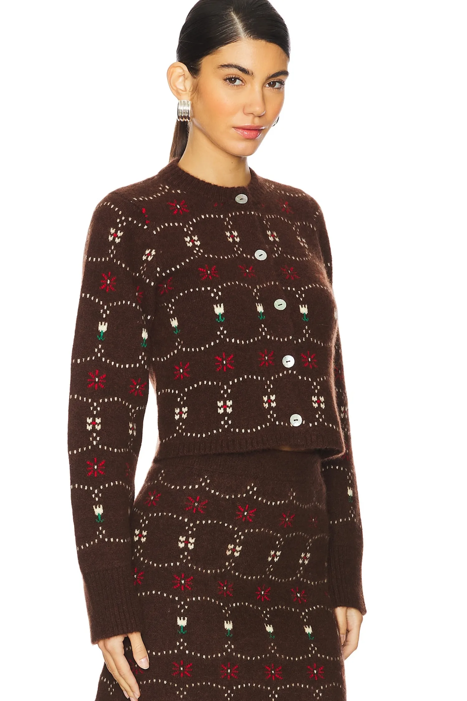 Women Calle Del Mar Matching Sets>Western Fair Isle Cashmere Cardigan