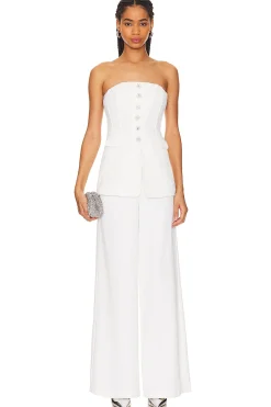 Women self-portrait Jumpsuits>Bandeau Crepe Jumpsuit