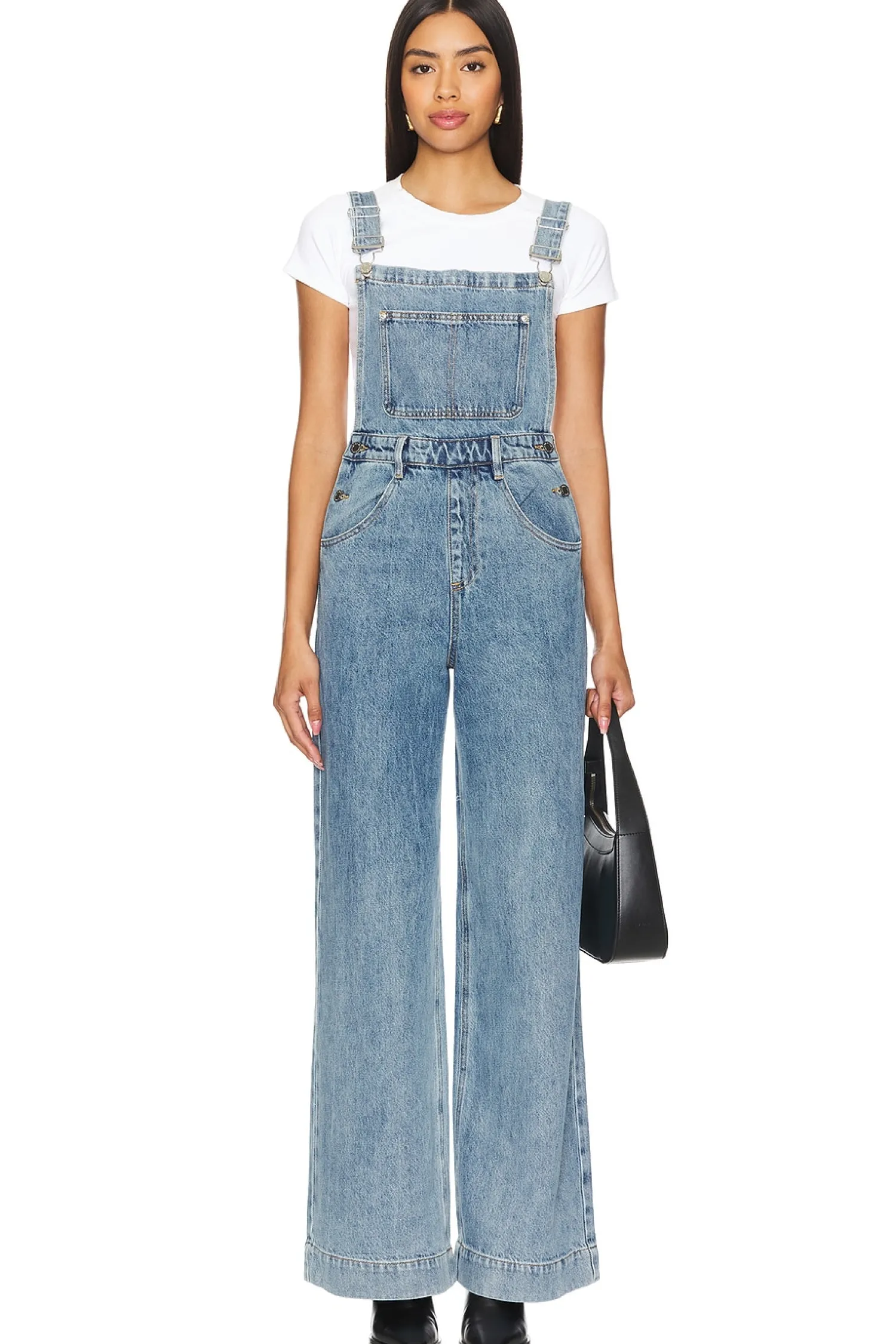 Women WeWoreWhat Jumpsuits>Wide Leg Denim Overall
