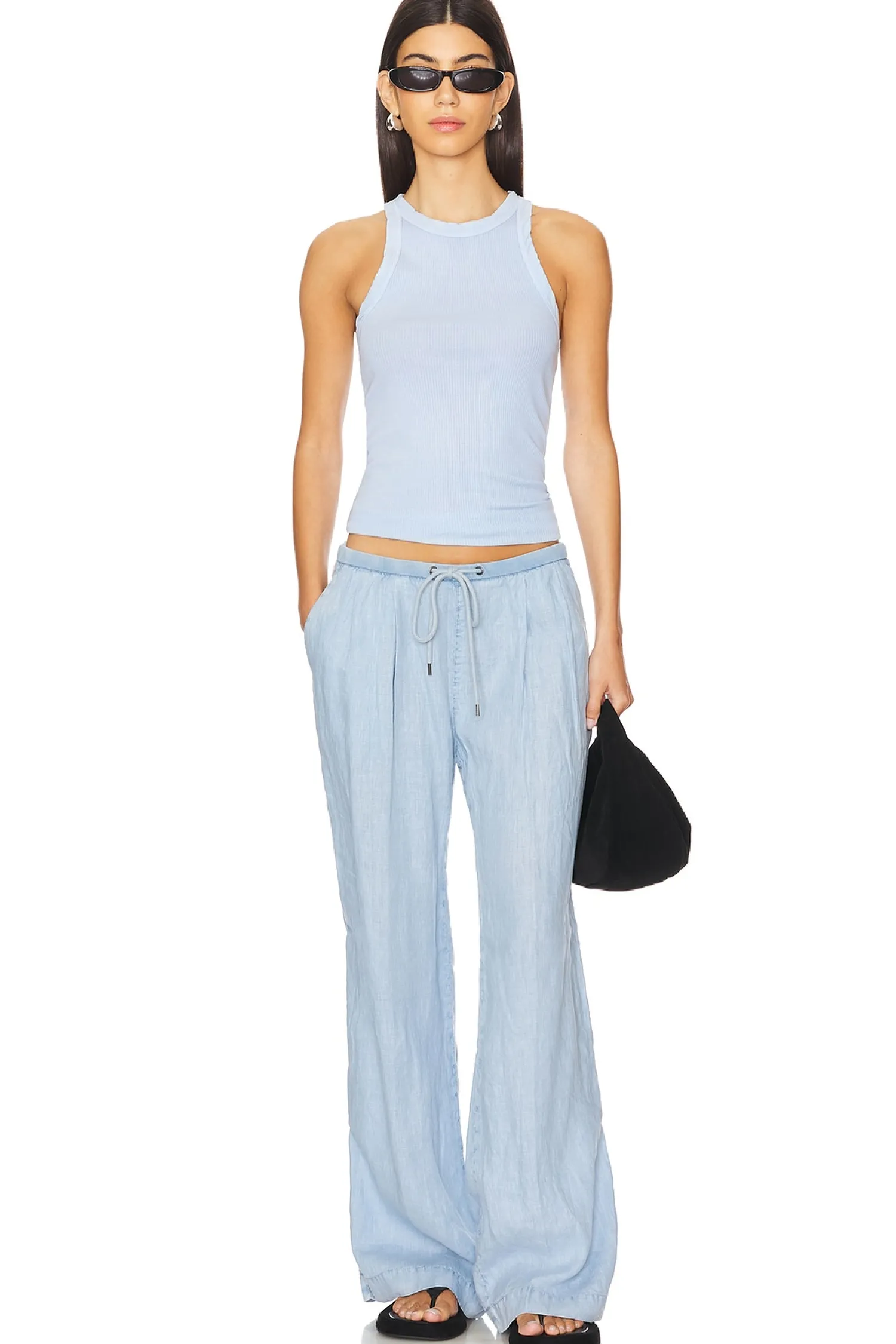 Women James Perse Loungewear>Wide Leg Relaxed Linen Pant