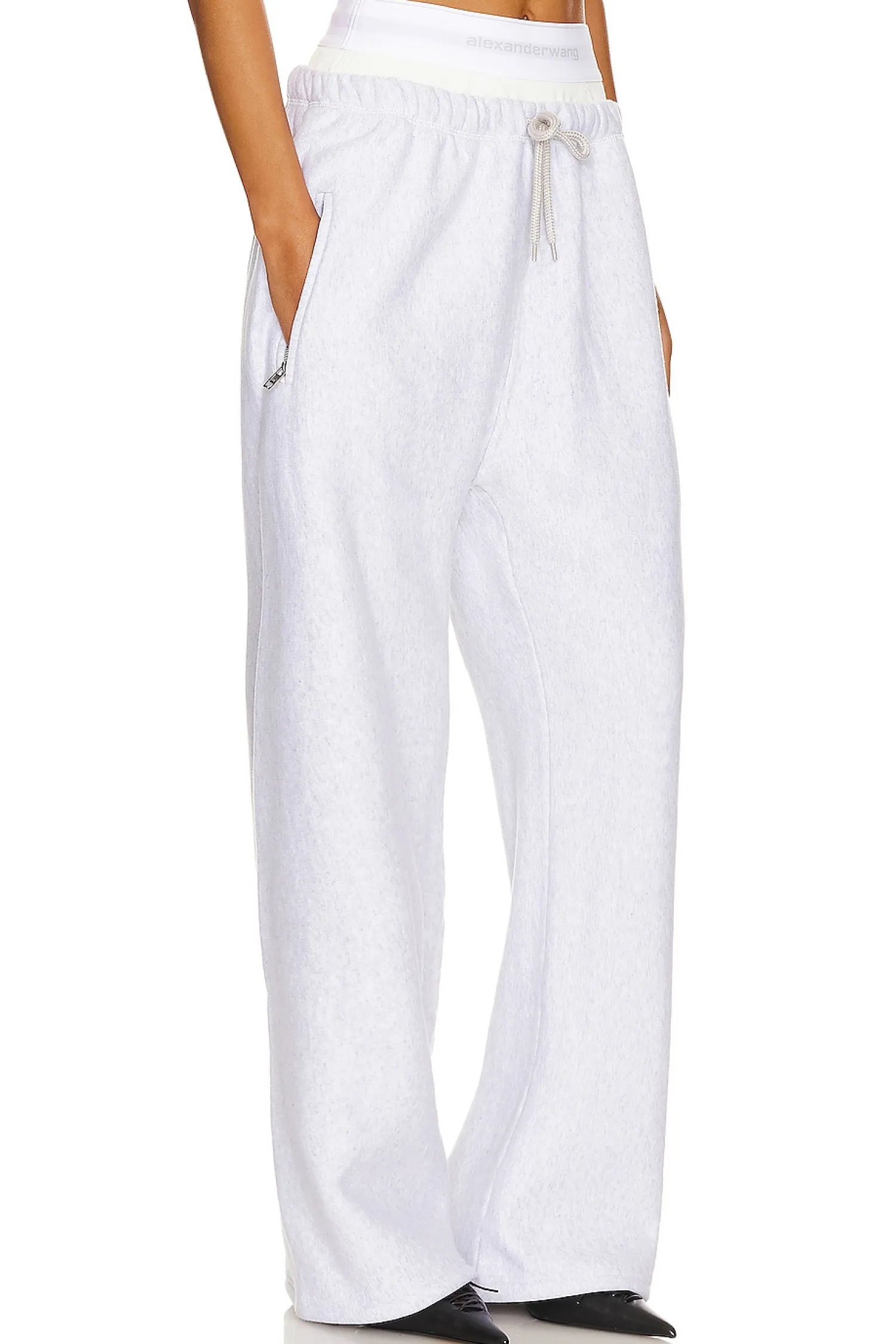 Women Alexander Wang Pants|Loungewear>Wide Leg Sweatpant With Exposed Brief
