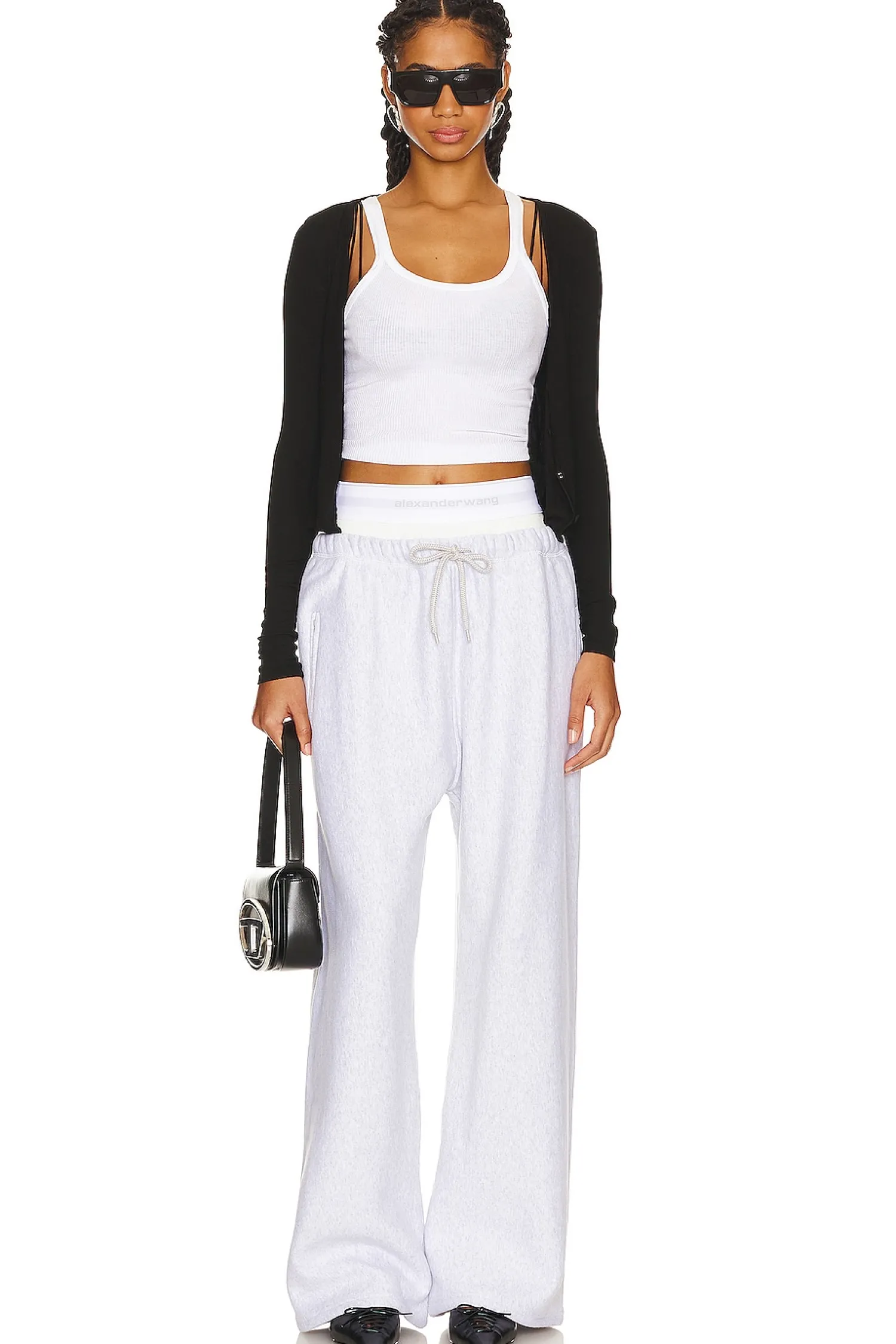 Women Alexander Wang Pants|Loungewear>Wide Leg Sweatpant With Exposed Brief