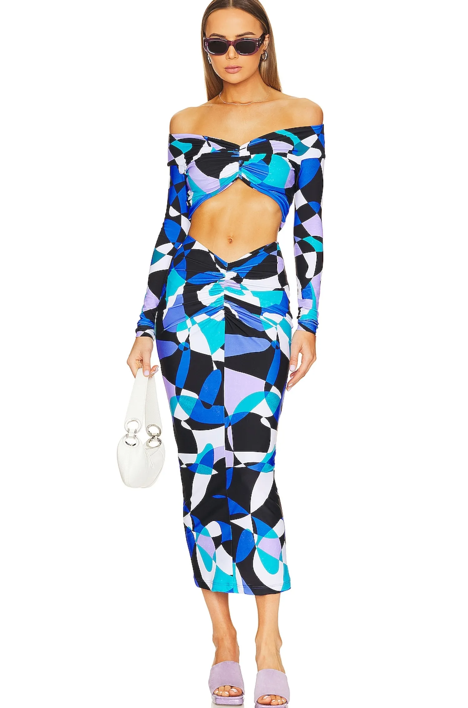 Women The New Arrivals by Ilkyaz Ozel Matching Sets>Wide Neck Top