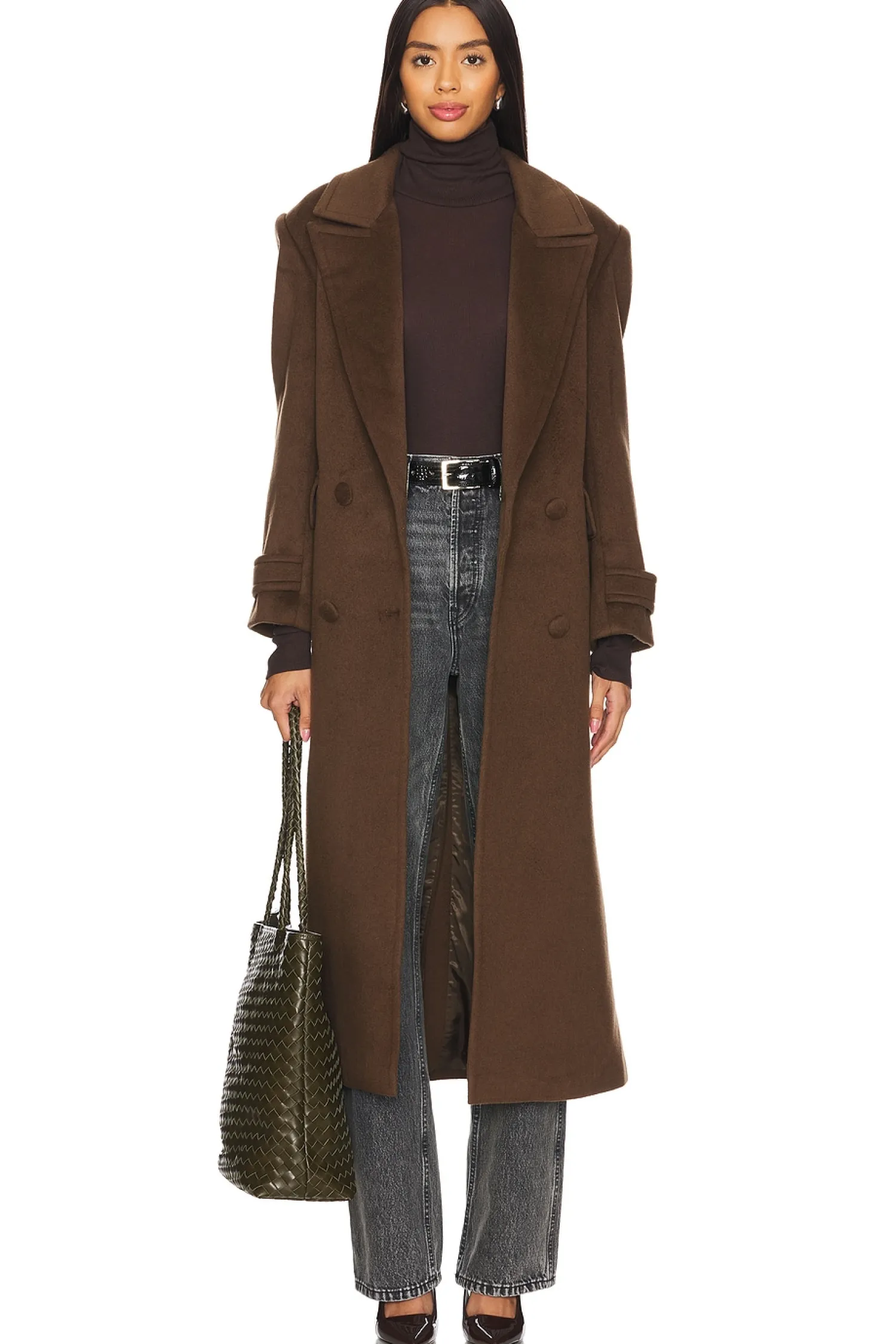 Women AEXAE Jackets & Coats>Wool Structured Belted Coat