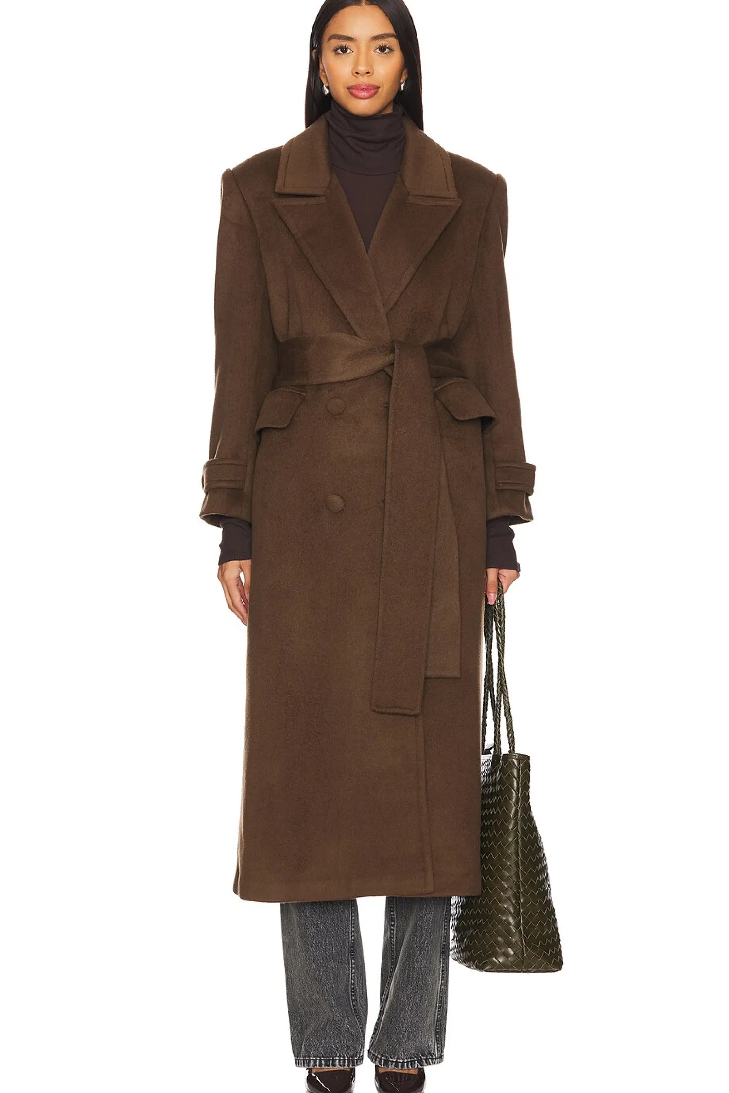 Women AEXAE Jackets & Coats>Wool Structured Belted Coat