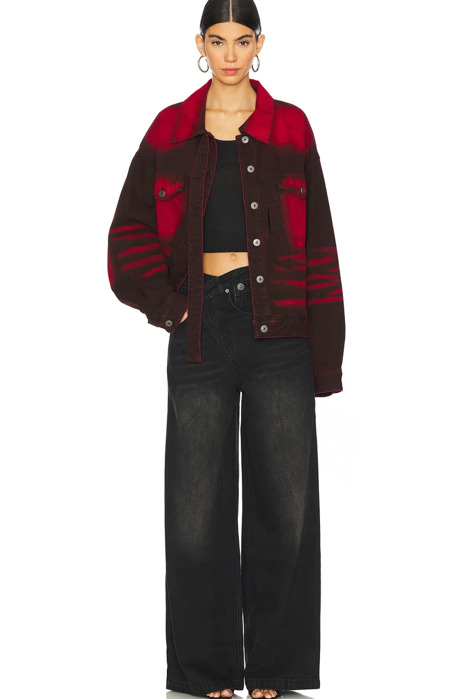 Women MARRKNULL Jackets & Coats>Wrapped Denim Jacket