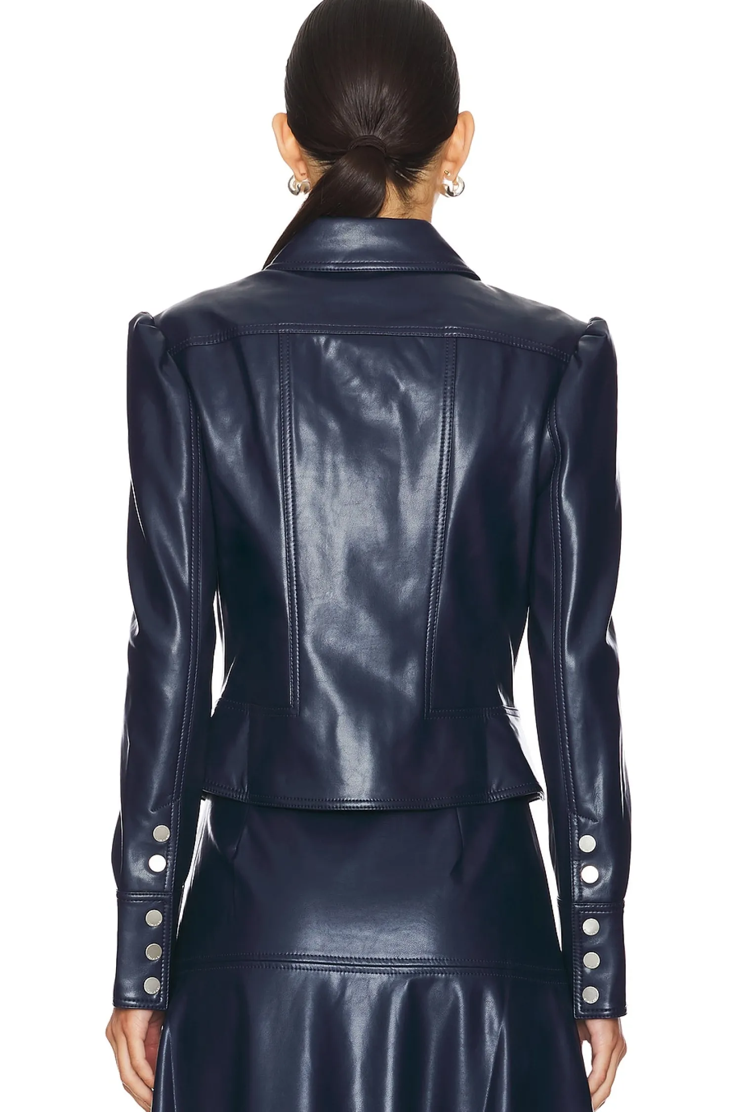 Women SIMKHAI Jackets & Coats>Wyatt Vegan Leather Zip Up Jacket
