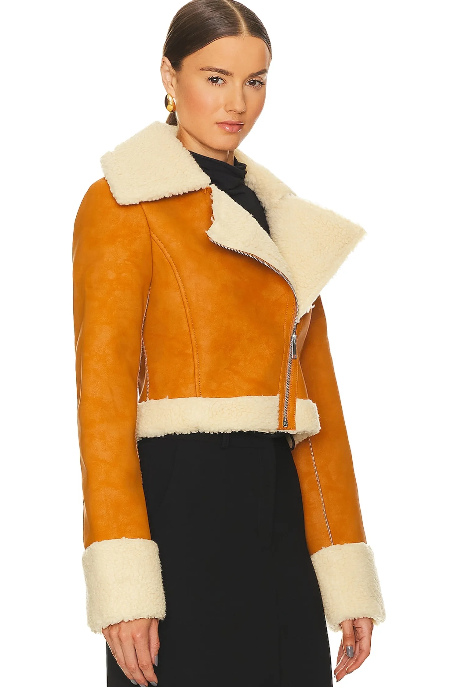 Women L'Academie Jackets & Coats>x Bridget Taryn Fitted Shearling Jacket