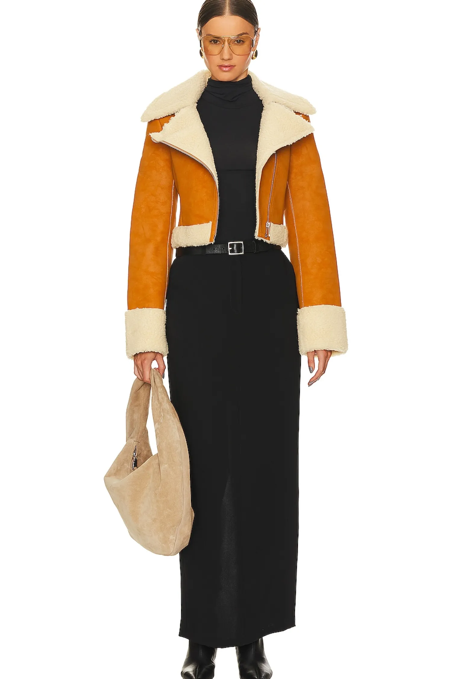 Women L'Academie Jackets & Coats>x Bridget Taryn Fitted Shearling Jacket