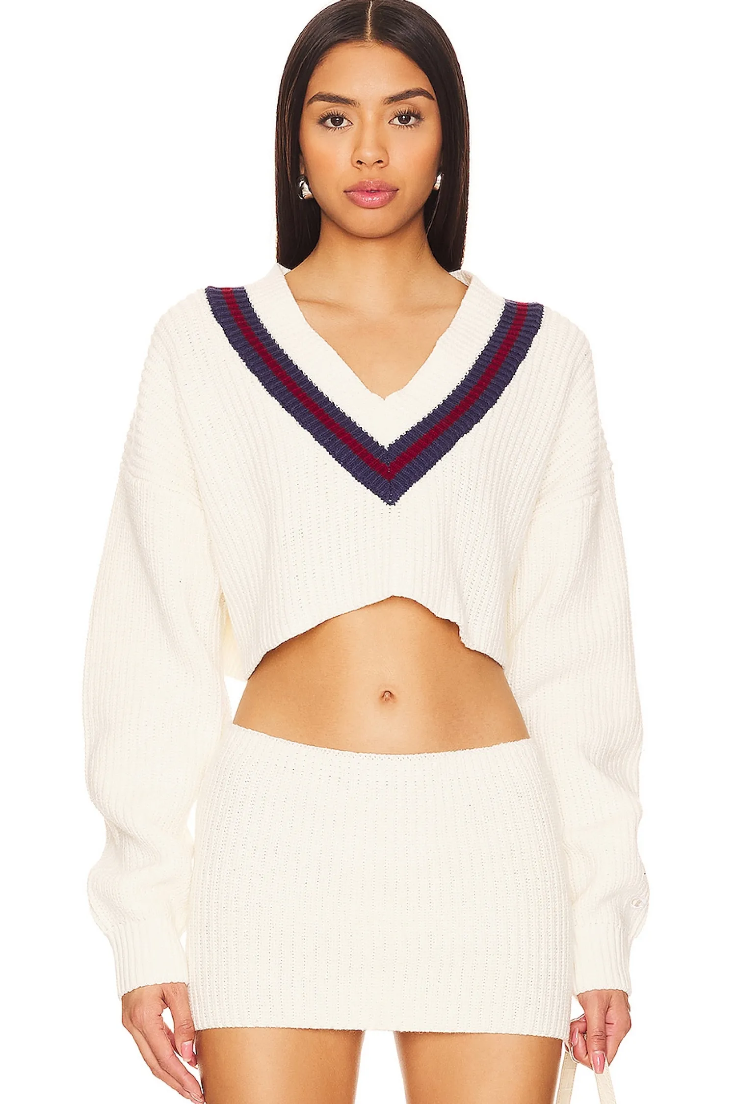 Women Champion Matching Sets>X DANIELLE GUIZIO Crop Rib Knit Pullover Sweater