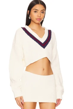 Women Champion Matching Sets>X DANIELLE GUIZIO Crop Rib Knit Pullover Sweater