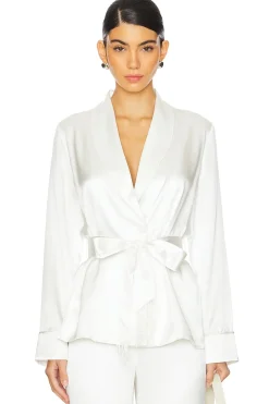 Women fleur du mal Jackets & Coats>x Galia Lahav Beaded Fringe Silk Smoking Jacket