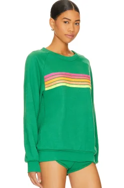 Women Aviator Nation Loungewear>X REVOLVE 5 Stripe Crew Sweatshirt