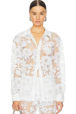 Women AKNVAS Matching Sets>x REVOLVE Cara Embroidered Button Down Blouse