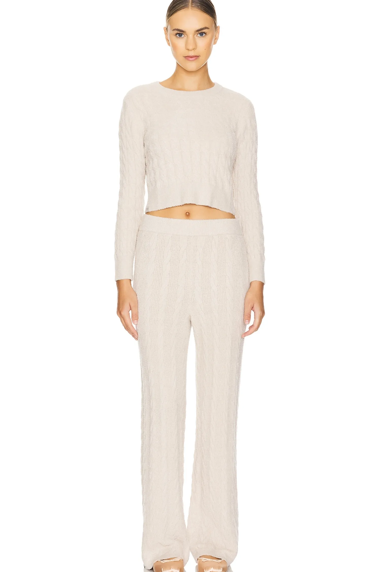 Women Barefoot Dreams Jumpsuits>x REVOLVE CozyChic Lite Cable Pullover & Pant Set