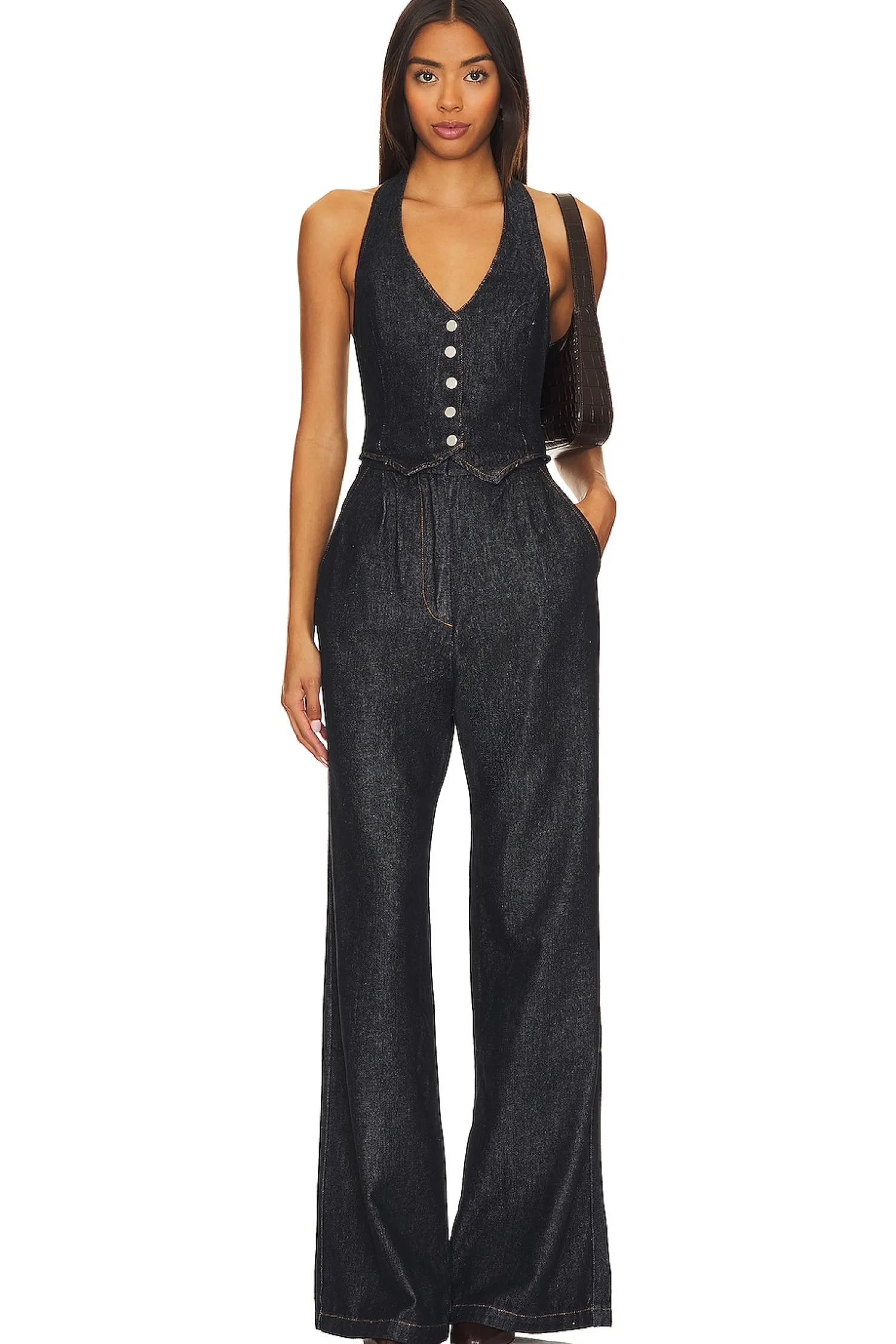 Women Amanda Uprichard Jumpsuits>X Revolve Isadore Denim Jumpsuit