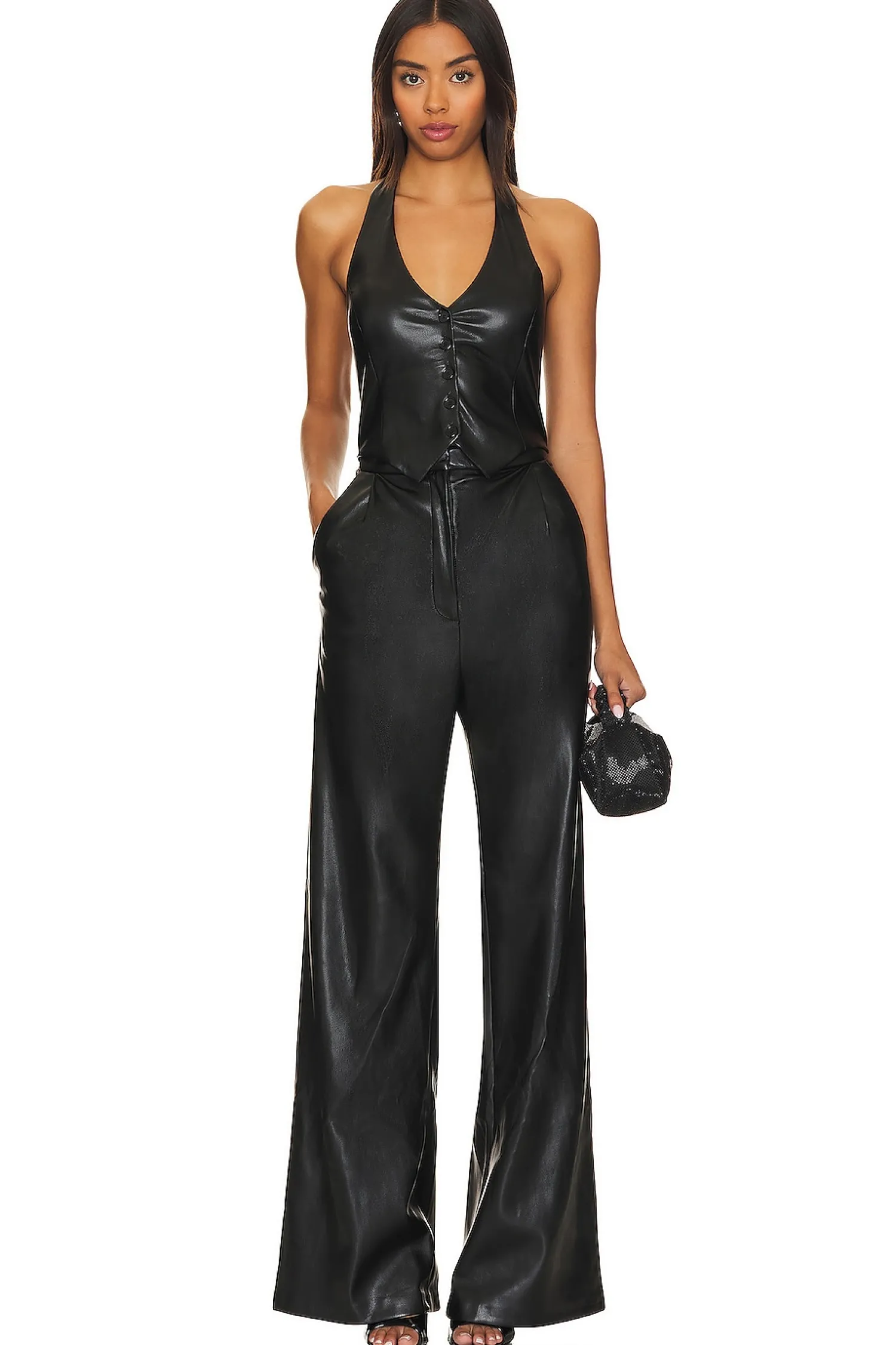 Women Amanda Uprichard Jumpsuits>X Revolve Isadore Faux Leather Jumpsuit
