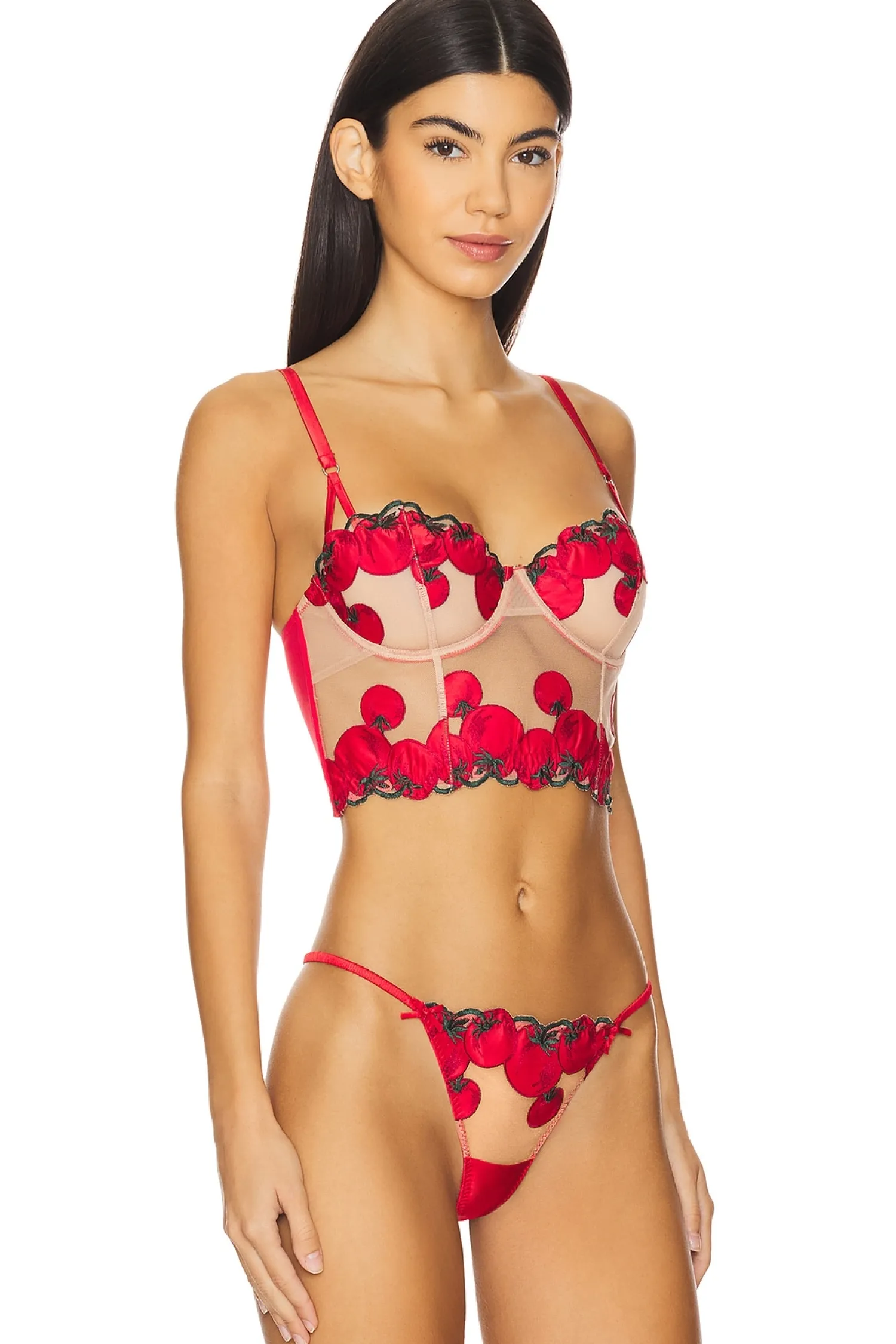 Women fleur du mal Lingerie & Sleepwear>x REVOLVE Tomato Embroidery Longline Bra