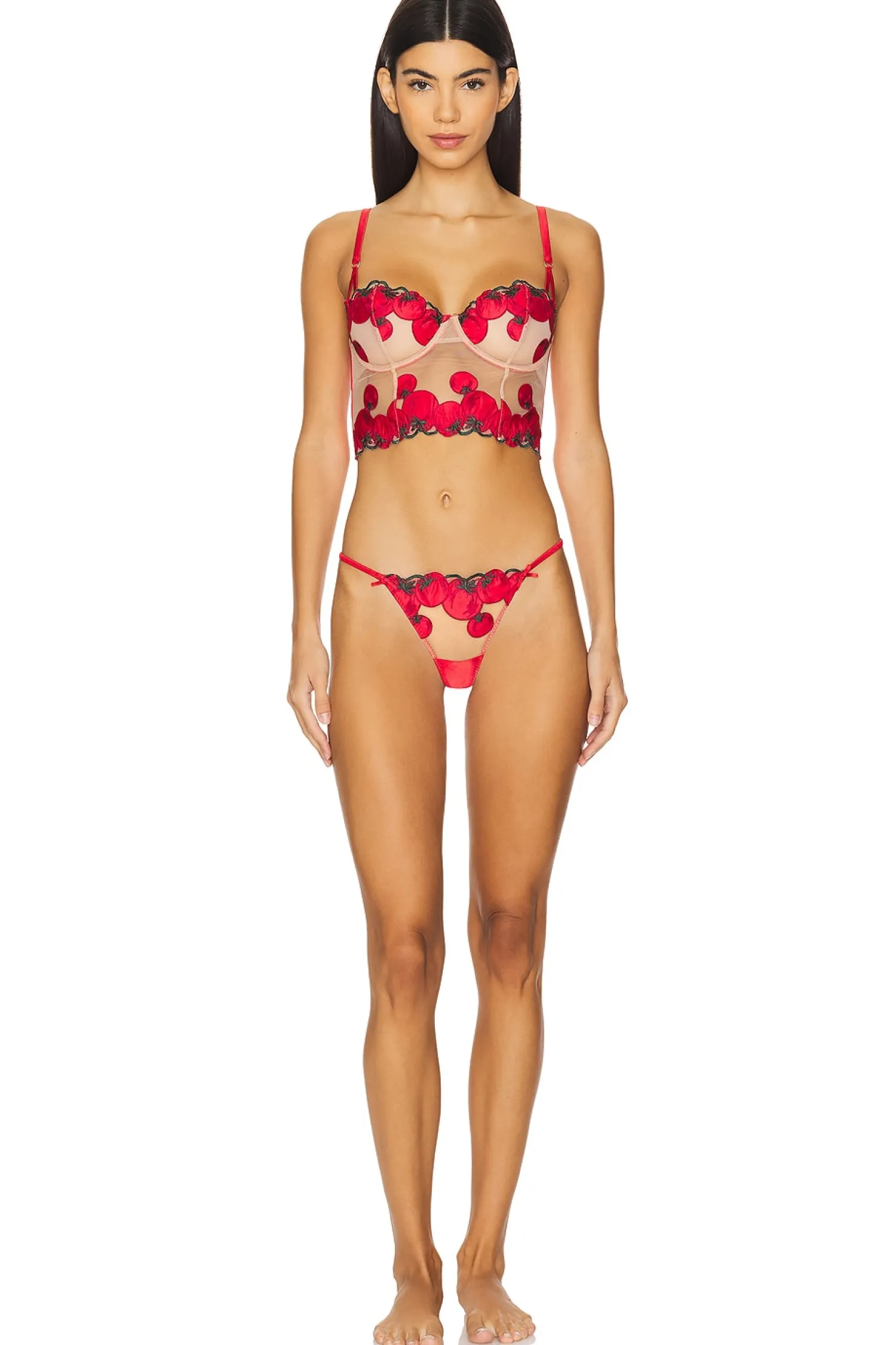 Women fleur du mal Lingerie & Sleepwear>x REVOLVE Tomato Embroidery Longline Bra