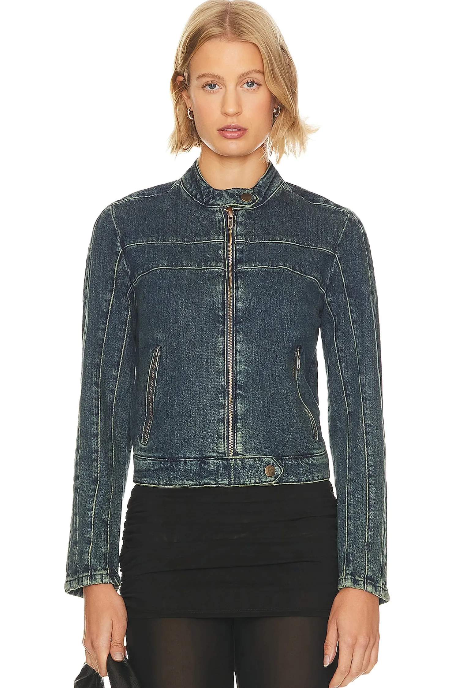 Women Free People Jackets & Coats>x We The Free Fast Lane Denim Moto Jacket