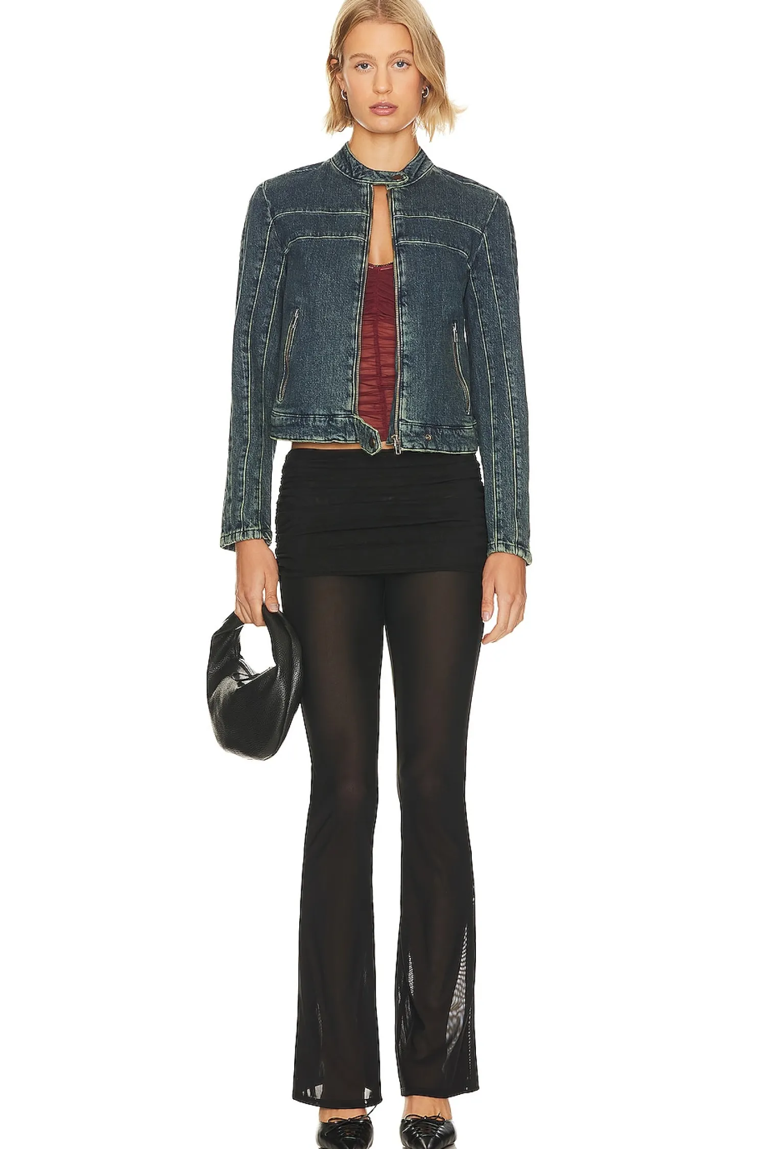 Women Free People Jackets & Coats>x We The Free Fast Lane Denim Moto Jacket