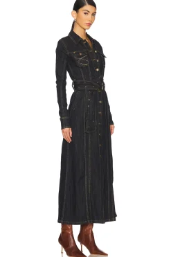 Women Jaded London Jackets & Coats>X-long Fitted Denim Jacket
