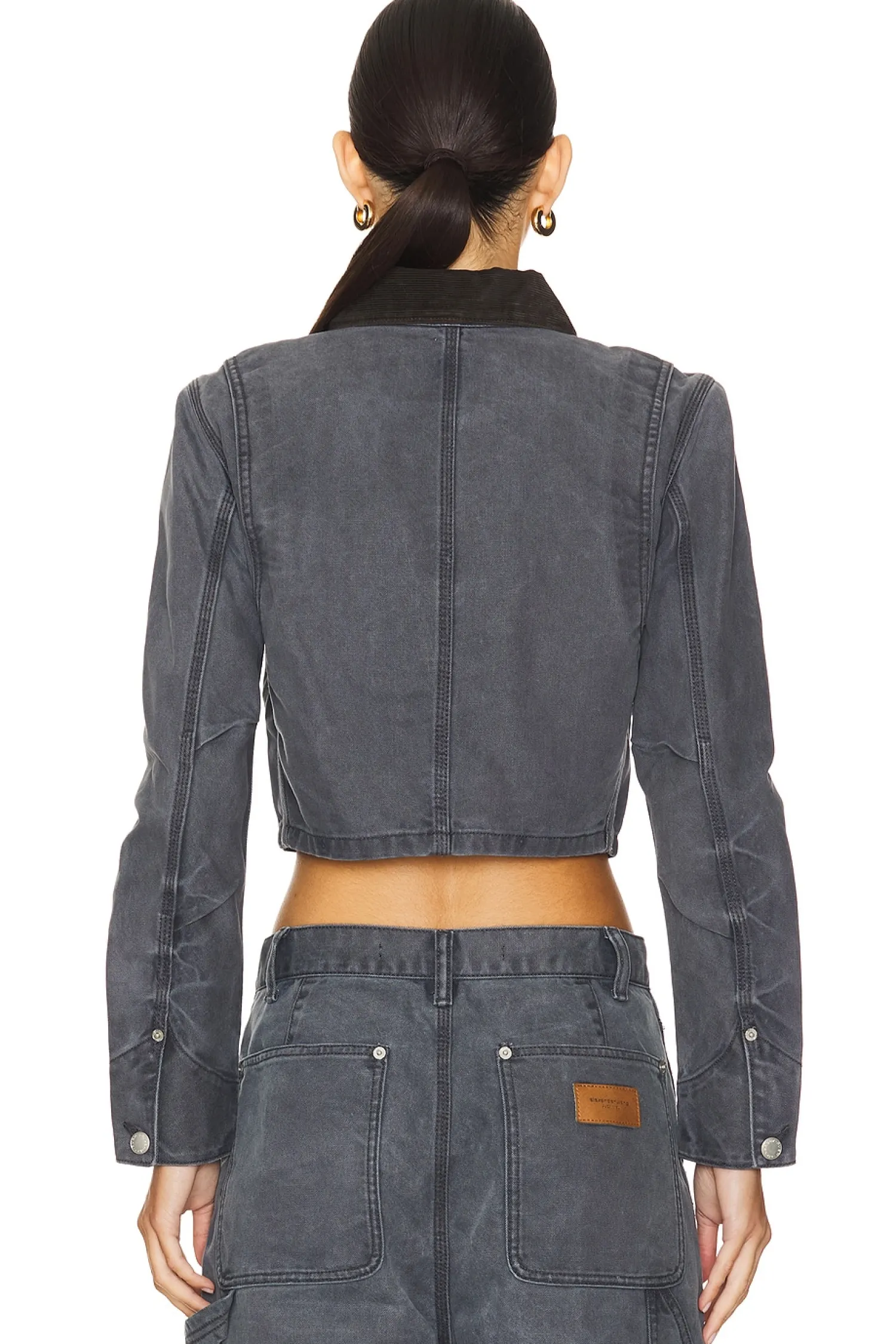 Women Alexander Wang Jackets & Coats>Zip Front Shrunken Workwear Jacket