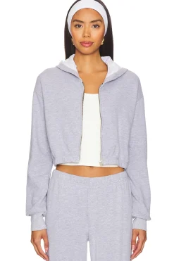 Women LA Made Loungewear>Zip Up Crop Hoodie