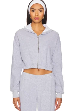 Women LA Made Loungewear>Zip Up Crop Hoodie